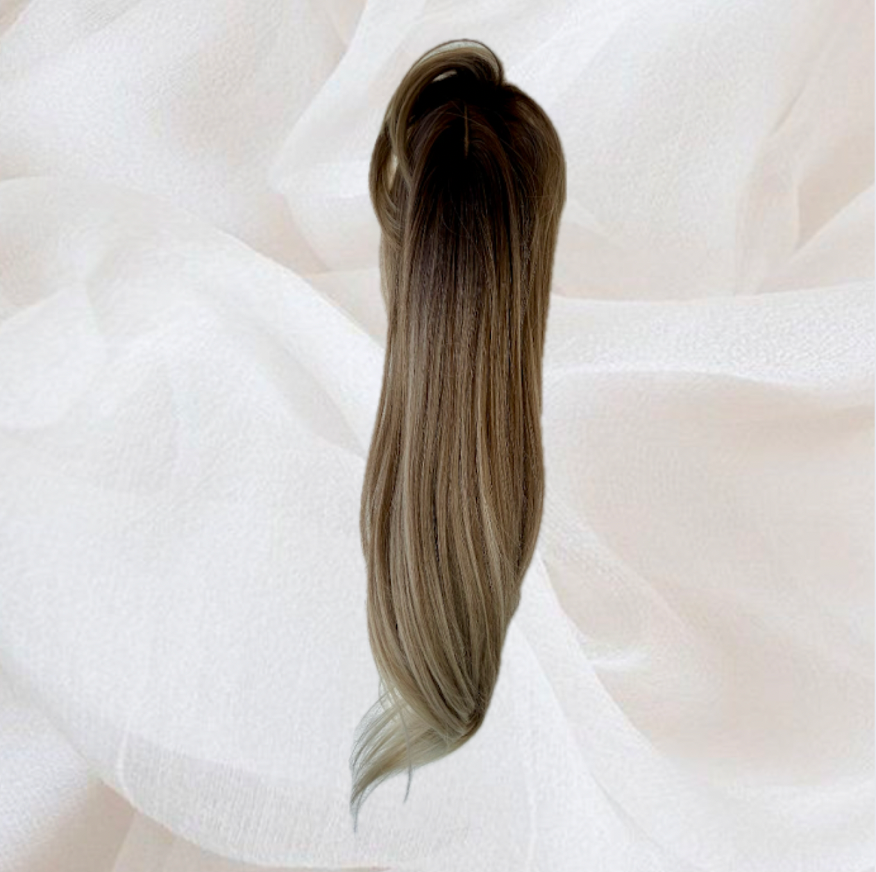 Postiche cheveux raides long avec frange