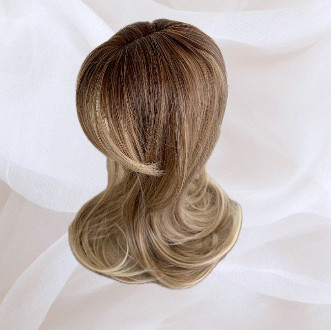 Postiche cheveux raides long avec frange